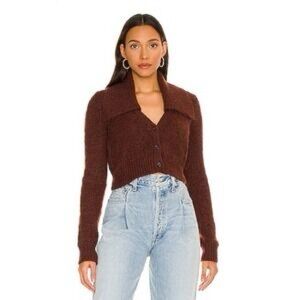 Commense Brown Cropped Cardigan